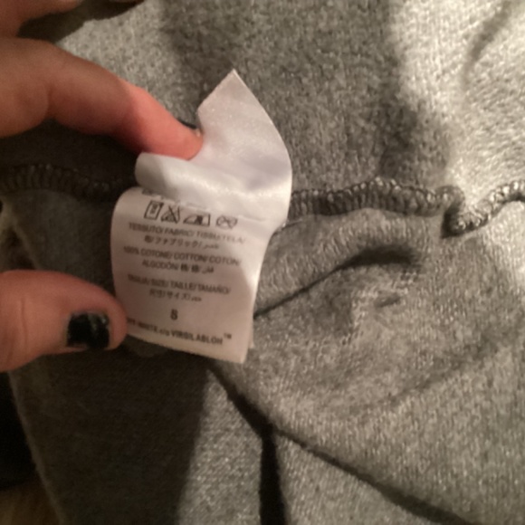 OFF WHITE oversized zip up hoodie. Small. Distressed gray - Picture 6 of 9